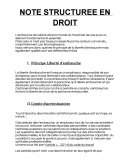 NOTE STRUCTUREE EN DROIT