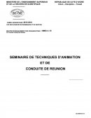 SEMINAIRE DE TECHNIQUES D’ANIMATION ET DE CONDUITE DE REUNION