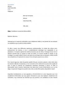 Candidature Au Poste De Teleconseillere Lettre Type Shiky