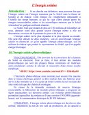 L'énergie solaire cas