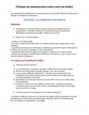 Politique de communication (suite cours sur feuille)