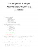 Techniques de Biologie Moléculaire appliquée à la Médecine