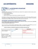 La gestion des utilisateurs