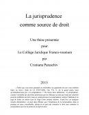 La jurisprudence comme source de droit cas