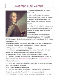 Biographie De Voltaire Cas Chronologie Celia Manignal