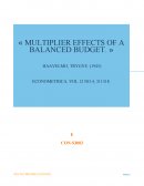 MULTIPLIER EFFECTS OF A BALANCED BUDGET