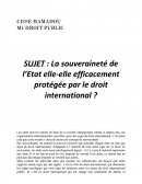 La souveraineté de l'Etat est-elle efficacement protégée par le droit international?