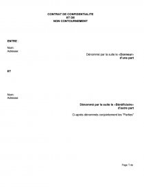 Contrat De Confidentialite Et De Non Contournement Lettre