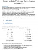 Compte rendu du TP: Dosage d'un mélange de deux sucres.