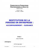 RESTITUTION DE LA PERIODE EN ENTREPRISE : ACCOMPAGNEMENT – GUIDANCE