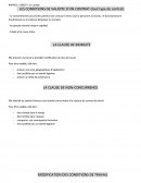 Conditions/Clauses/Modifications du contrat de travail