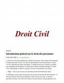 Droit civil : Le droit des personnes