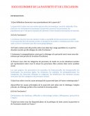 SOCIO ECONOMIE DE LA PAUVRETE ET DE L’EXCLUSION.