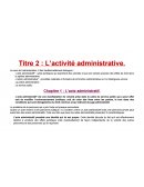 L'activité administrative