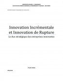 Innovation incrémentale et Innovation de rupture