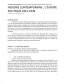 L'Europe politique de 1815 à 1939