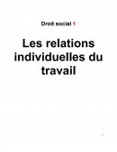 Les relations individuelles du travail