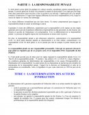 LA RESPONSABILITE PENALE CAS