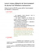 Les pri ncipaux éléments de l’environnement du secteur de l’hôtellerie-restauration