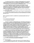 Le controle de la constituionnalité des lois