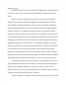 Exemple Lettre De Motivation Licence Sociologie