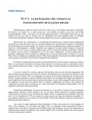 La participation des citoyens à la Justice pénale