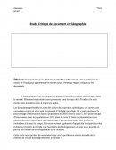 Etude Critique de document en Géographie