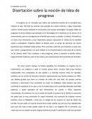 Disertación sobre la noción de Idea de progreso