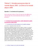 Grandes puissances dans le monde depuis 1945 : La Chine et le monde depuis 1949.