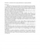 La distinction entre le régime parlementaire et le régime présidentiel
