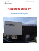 Rapport de stage 3ème, Cabinet de kinésithérapeute.