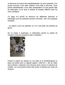 Exemple Rapport De Stage 3Eme Kine  hinatapedia