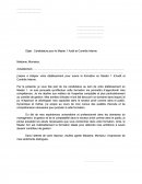 Lettre motivation pour Master 1 Audit et Contrôle interne.