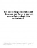 L'expérimentation est-elle de nature à renforcer le pouvoir normatif des collectivités territoriales ?