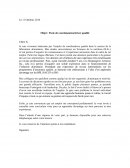 Lettre de présentation, objet: Poste de coordonnateur(trice) qualité.