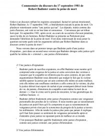 Commentaire Du Discours Du 17 Septembre 1981 De Robert Badinter Contre La Peine De Mort Dissertation Hugo Dalban