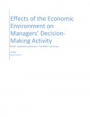 Effects of the Economic Environment on Managers’ Decision-Making Activity