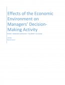 Effects of the Economic Environment on Managers’ Decision-Making Activity
