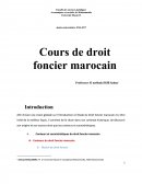 Cours de droit foncier marocain.