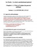 L'Etat et l'origine du pouvoir politique.