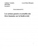 Les actions de l'Homme sur la biodiversité