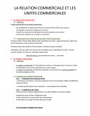 La relation commerciale et les unités commerciales.