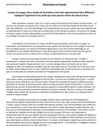 Dissertation sur voyage