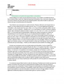 corrigé commentaire de texte la bicyclette de jacques réda
