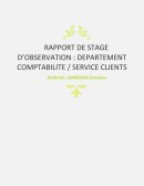 RAPPORT DE STAGE D’OBSERVATION : DEPARTEMENT COMPTABILITE / SERVICE CLIENTS