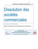 Dissolution des sociétés commerciales