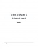 Bilan d'étape 2, moniteur educateur