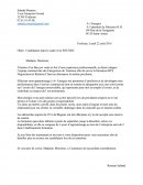 Lettre de motivation. Objet : Candidature dans le cadre d’un BTS NRC.