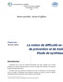 La notion de difficulté en matière de prévention et de traitement. Etude de synthèse