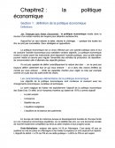 LA POLITIQUE ECONOMIQUE (chapitre 2)